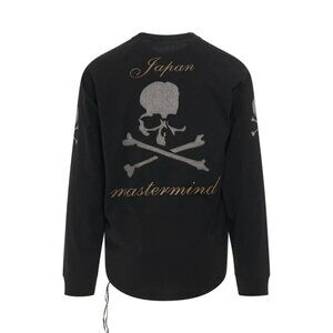 Mastermind Japan Embroidered Logo LS Baseball T-Shirt M Men Black Skull NWT $695